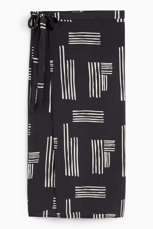 Femmes - Jupe portefeuille - à motif - noir