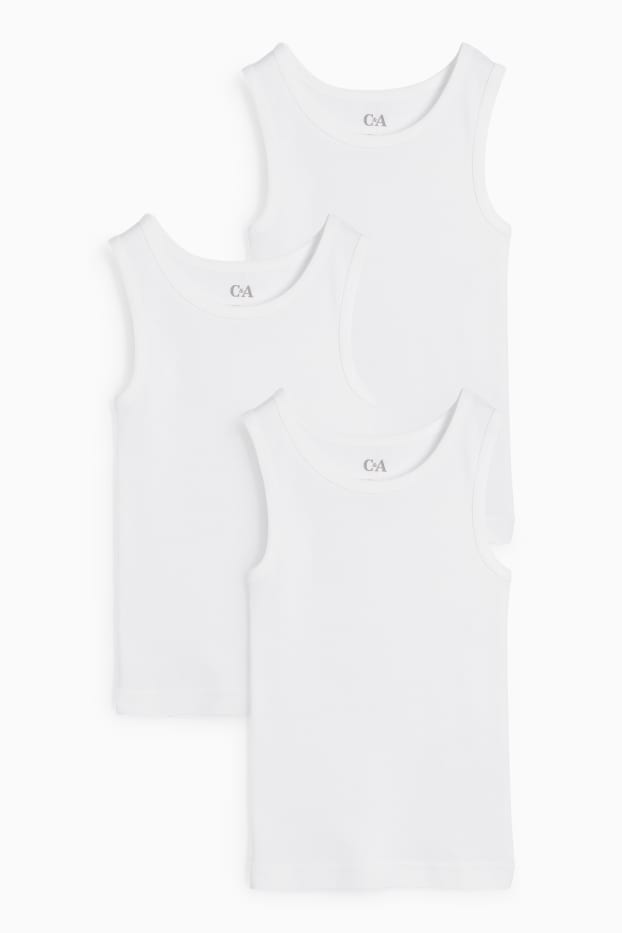 Kinderen: jongens - Set van 3 - singlet - wit