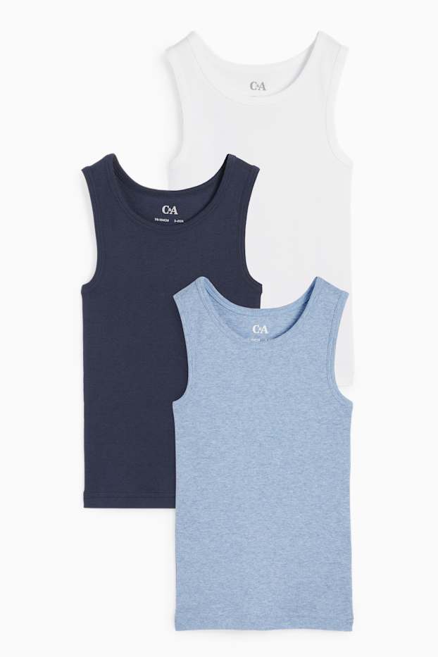 Kinder Jungen - Multipack 3er - Singlet - dunkelblau
