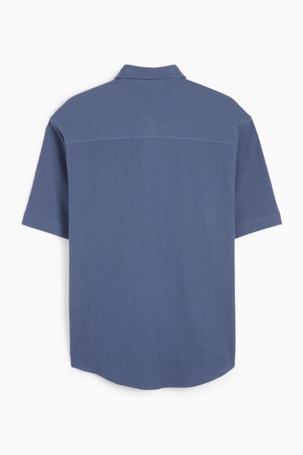 Home - Camisa - relaxed fit - kent - texturada - blau