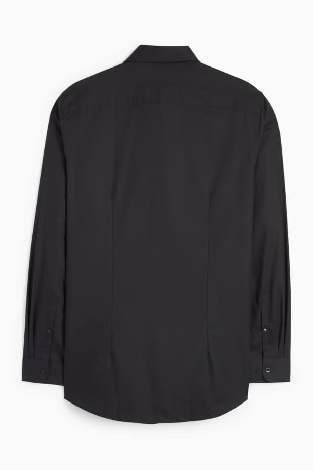 Uomo - Camicia business - slim fit - colletto all’italiana - facile da stirare - nero