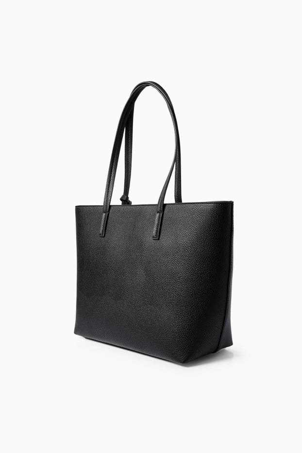 Dames - Shopper - imitatieleer - zwart