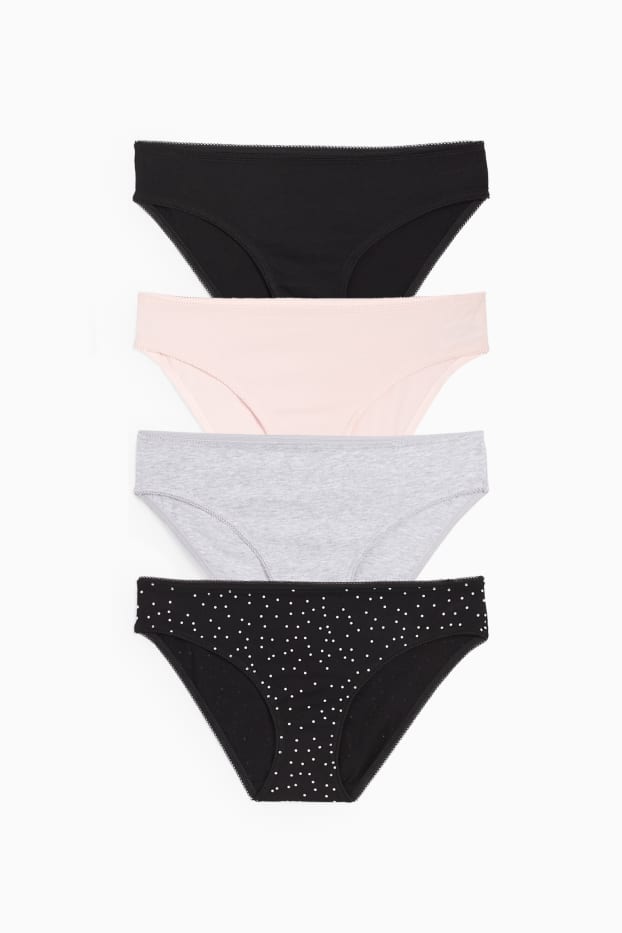 Femmes - Lot de 4 - culottes - noir