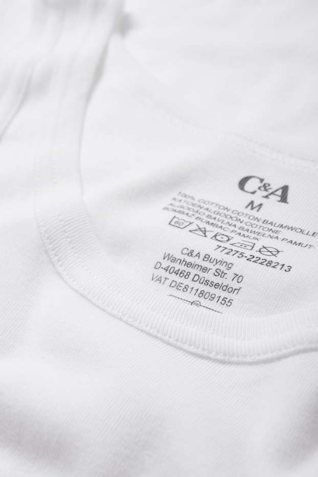 Uomo - Confezione da 3 - canottiera - a costine - senza cuciture - bianco