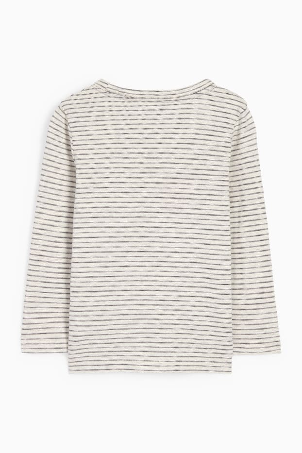 Bambini - Coccodrillo sul monopattino - maglia a maniche lunghe - a righe - grigio chiaro