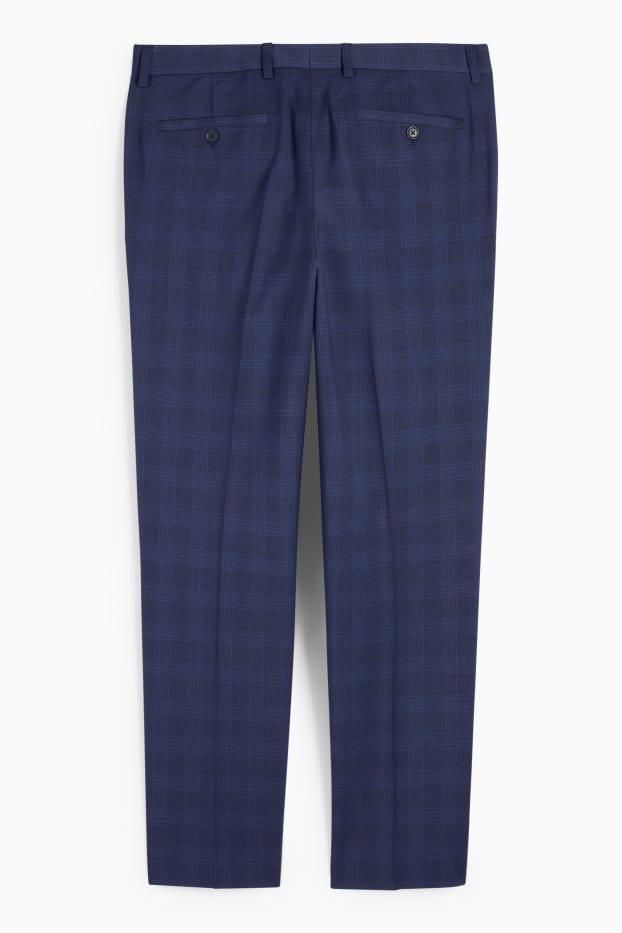 Bărbați - Pantaloni modulari - regular fit - Flex - în carouri - albastru închis
