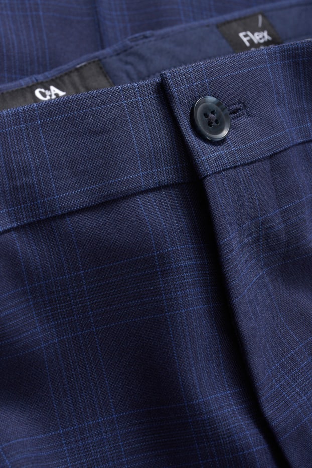 Bărbați - Pantaloni modulari - regular fit - Flex - în carouri - albastru închis