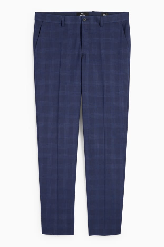 Bărbați - Pantaloni modulari - regular fit - Flex - în carouri - albastru închis