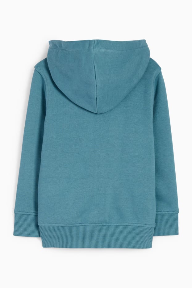 Enfants garçons - Sweat zippé en molleton avec capuche - vert foncé