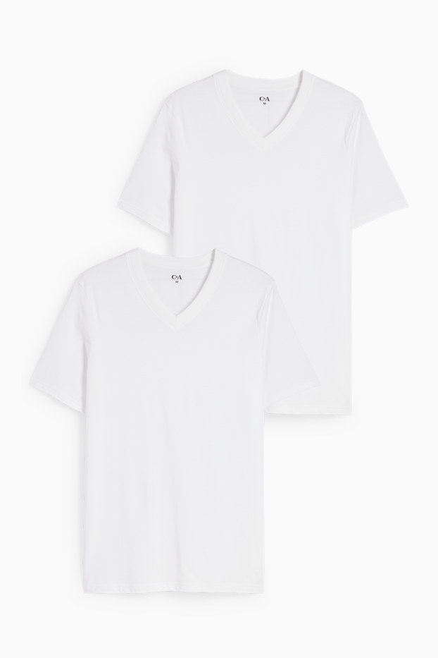 Hommes - Lot de 2 - maillots de corps - blanc