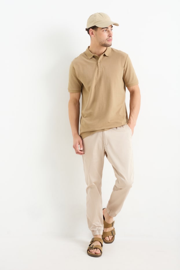 Hommes - Pantalon de jogging - tapered fit - beige clair