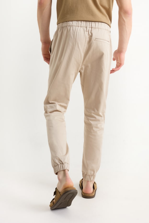 Hommes - Pantalon de jogging - tapered fit - beige clair