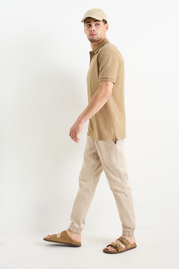 Hommes - Pantalon de jogging - tapered fit - beige clair