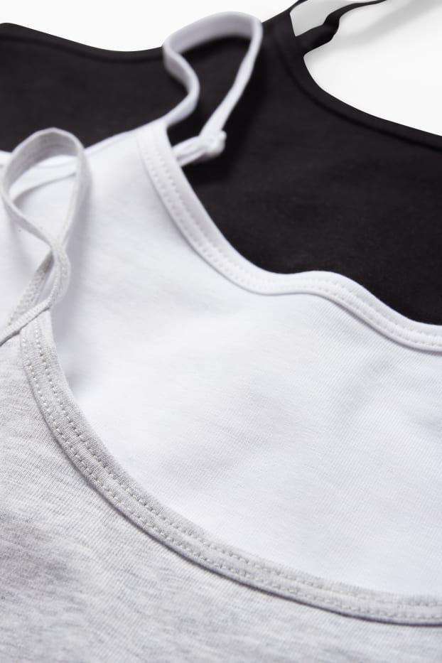 Kinder Mädchen - Multipack 3er - Bustier - hellgrau-melange