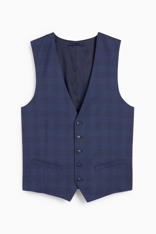 Heren - Gilet uit het combi-systeem - regular fit - Flex - geruit - donkerblauw