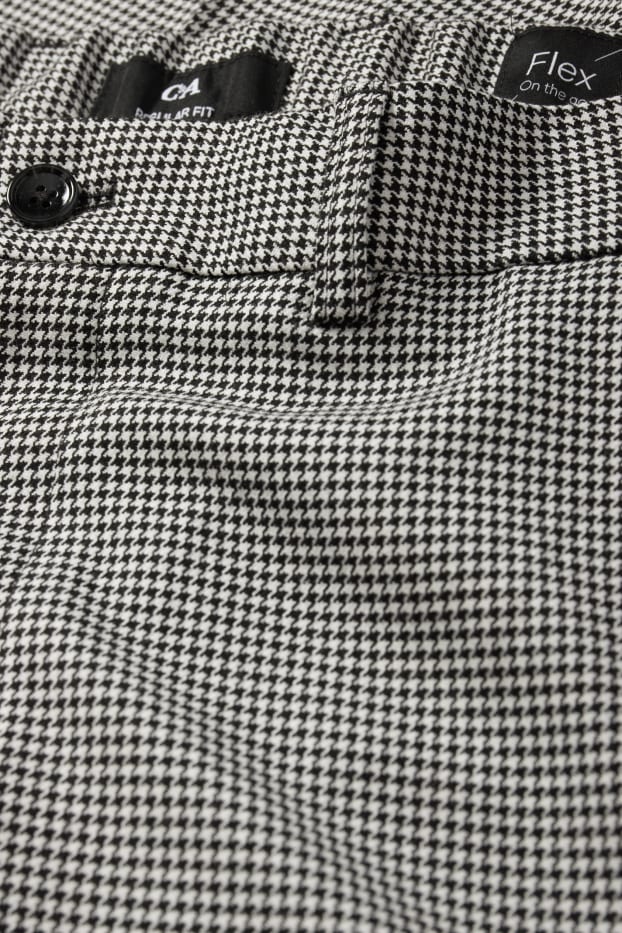 Uomo - Pantaloni coordinabili - regular fit - Flex - a quadretti - bianco / nero