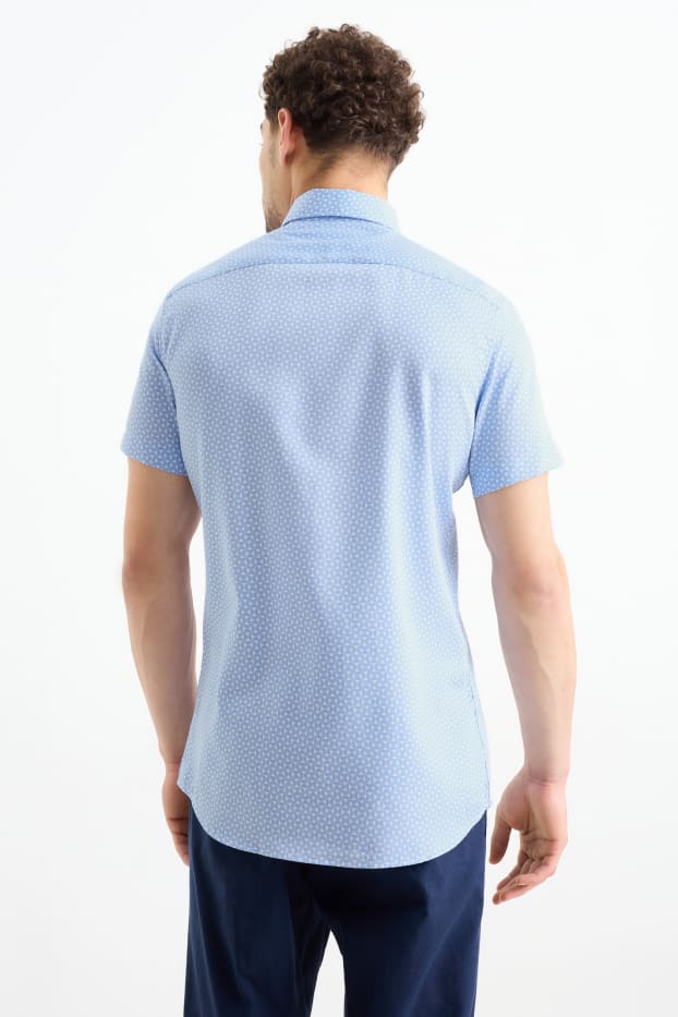 Bărbați - Cămașă office - slim fit - guler italian - ușor de călcat - cu model - albastru deschis