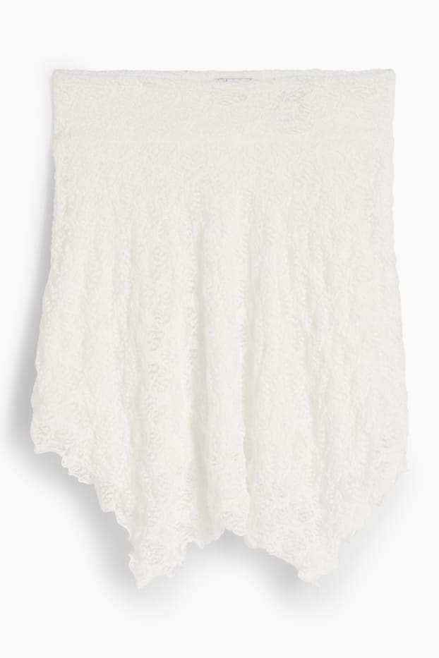 Damen - Spitzenrock - cremeweiß