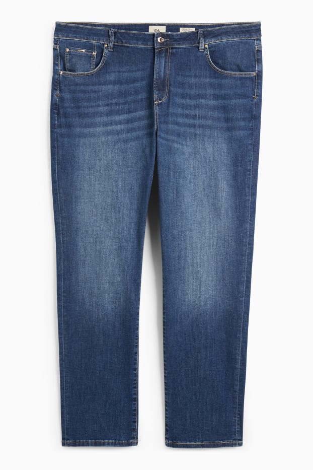 Dames - Straight jeans - mid waist - LYCRA® - jeansdonkerblauw