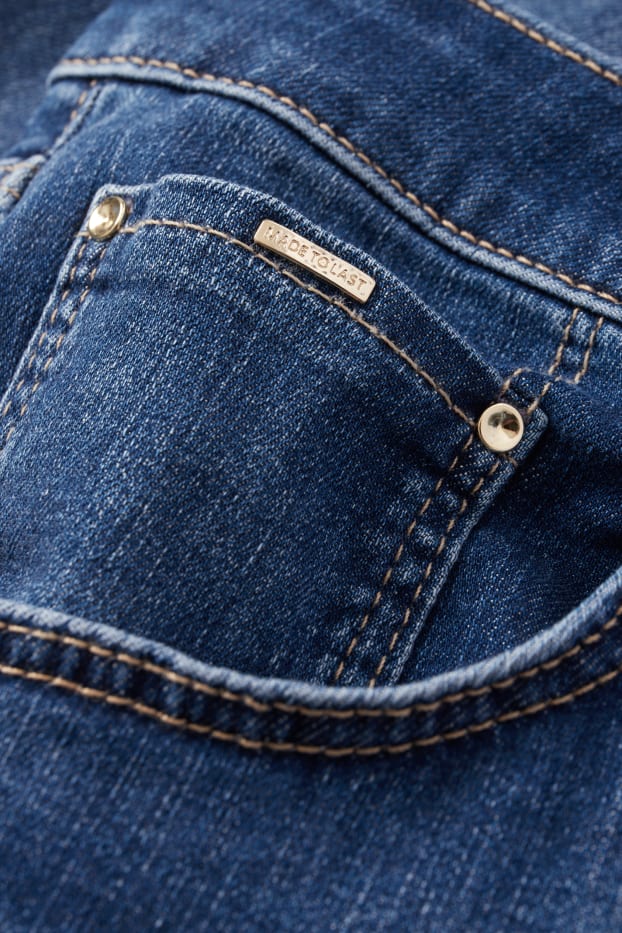 Dames - Straight jeans - mid waist - LYCRA® - jeansdonkerblauw