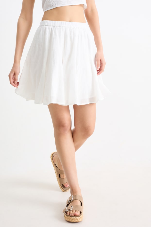 Femmes - Mini-jupe - blanc