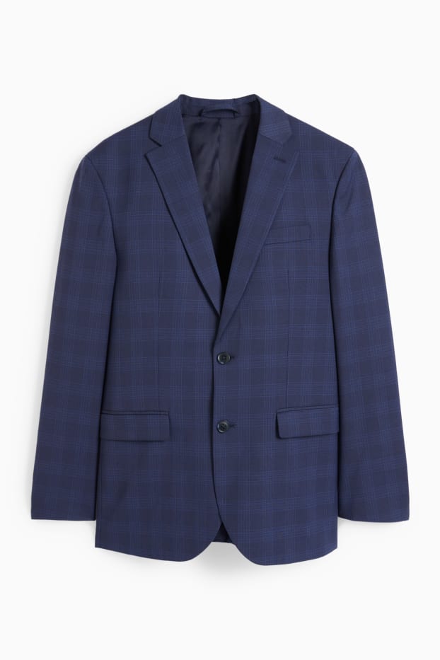 Hommes - Veste de costume - regular fit - Flex - à carreaux - bleu foncé