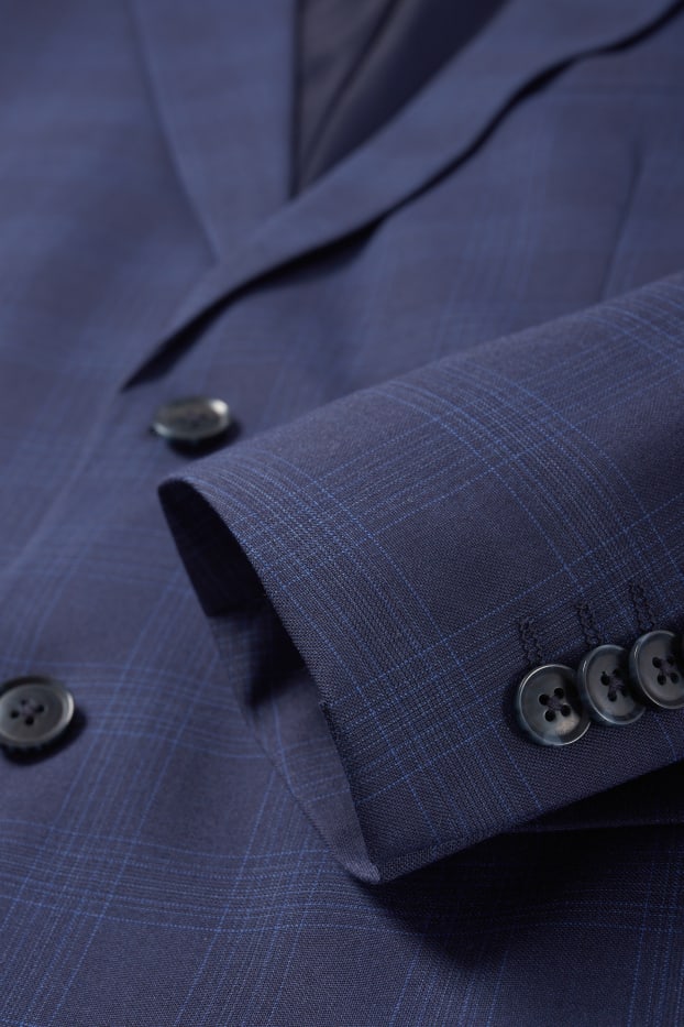 Hommes - Veste de costume - regular fit - Flex - à carreaux - bleu foncé
