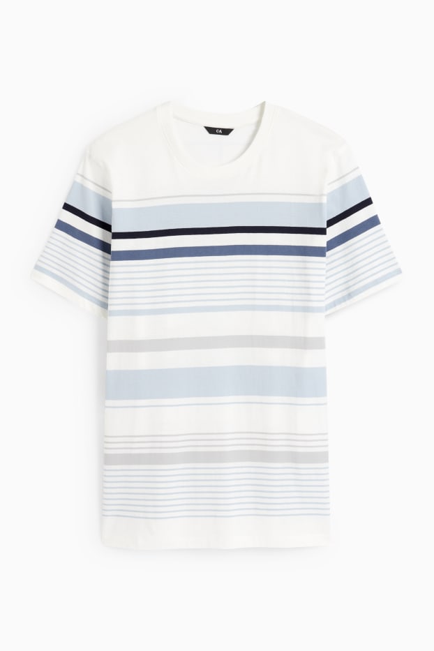 Uomo - T-shirt - a righe - bianco