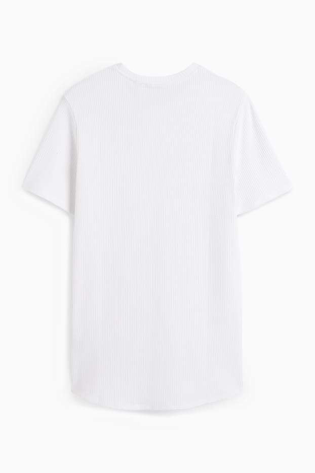 Uomo - T-shirt - tramata - bianco