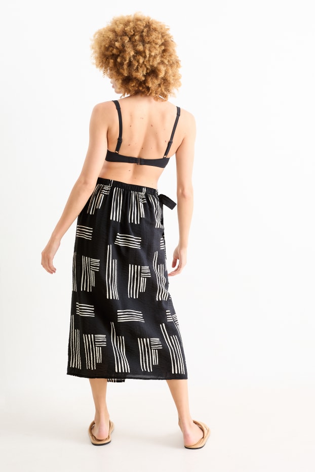 Femmes - Jupe portefeuille - à motif - noir