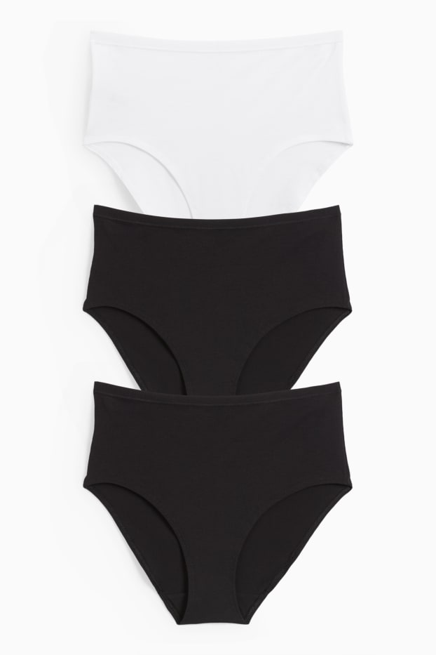 Femmes - Lot de 3 - culottes - noir / blanc