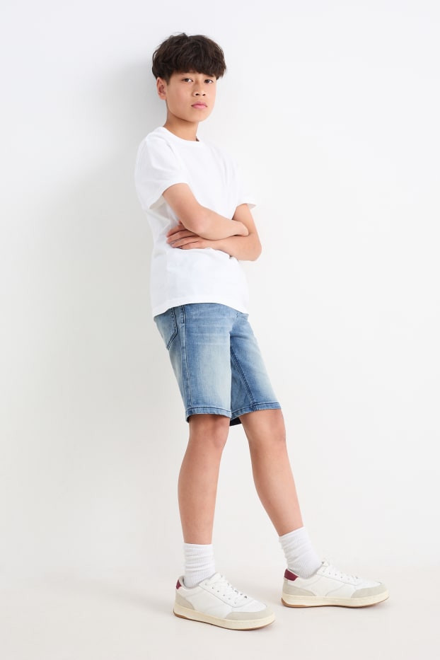 Children Boys - Multipack of 2 - denim and cloth shorts - denim-light blue