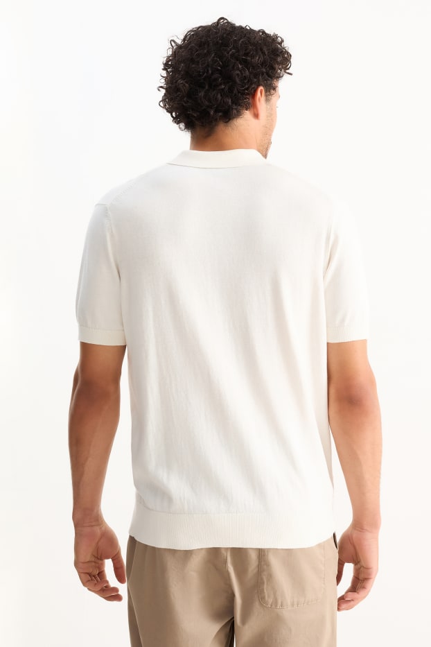 Herren - Poloshirt - cremeweiss
