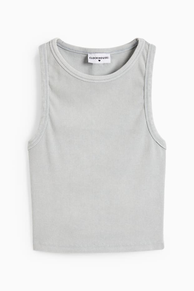 Women - Cropped top - light gray