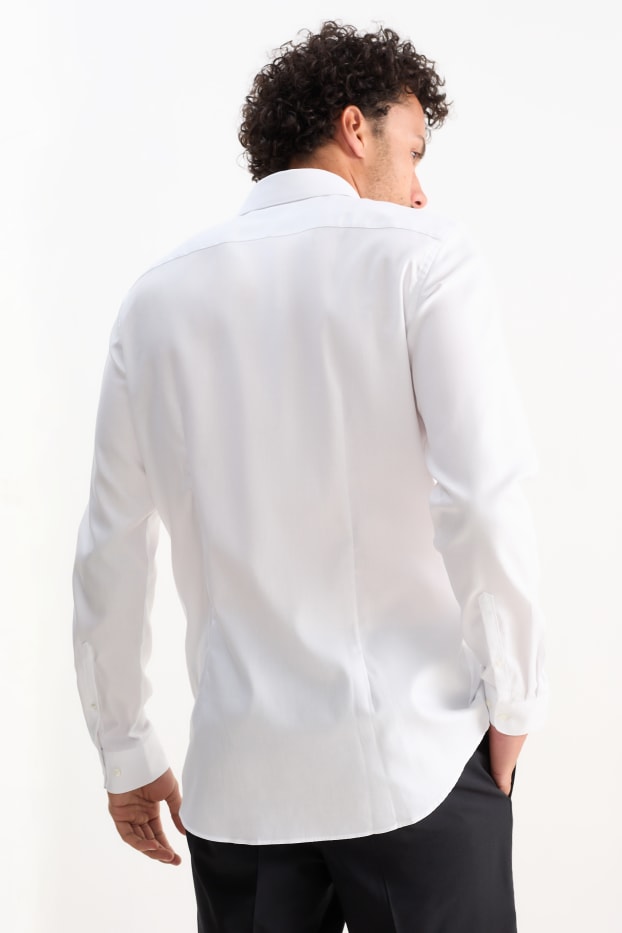 Heren - Business-overhemd - slim fit - cut away - gemakkelijk te strijken - wit