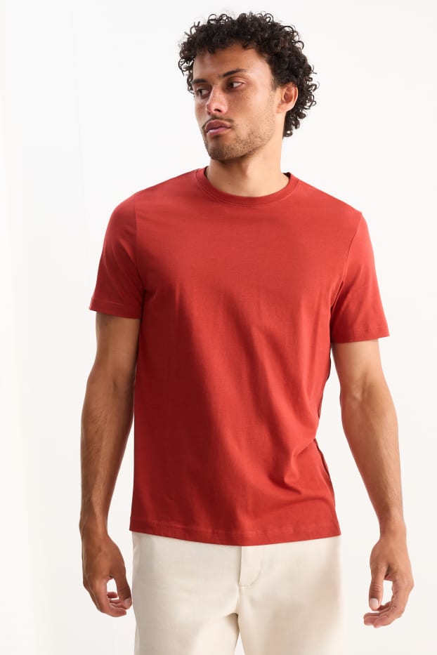 Herren - T-Shirt - Regular Fit - dunkelrot