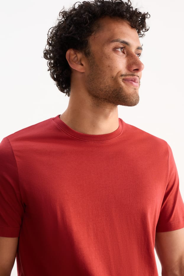 Herren - T-Shirt - Regular Fit - dunkelrot