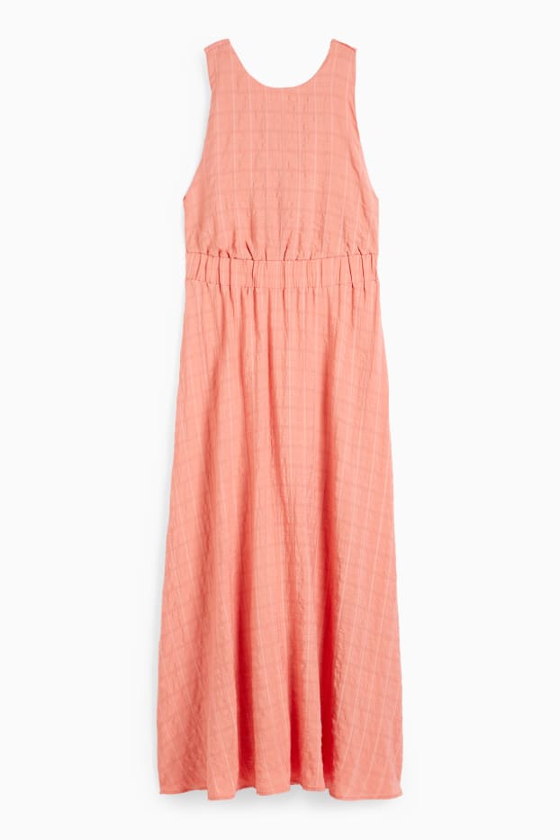 Damen - Fit & Flare Kleid - kariert - orange