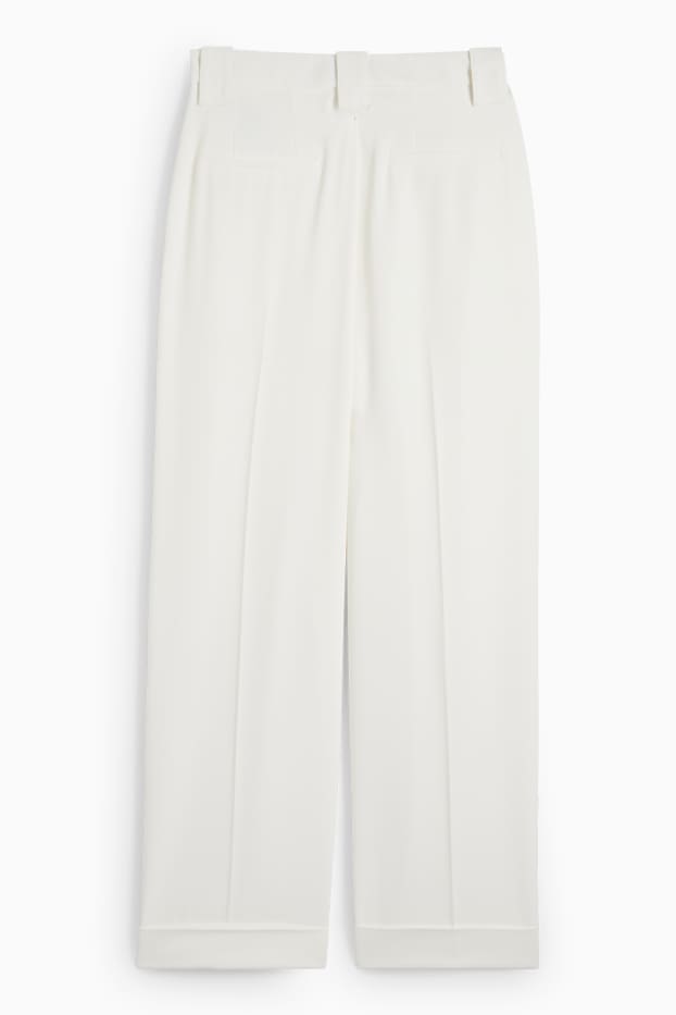 Dames - Pantalon - high waist - tapered fit - wit