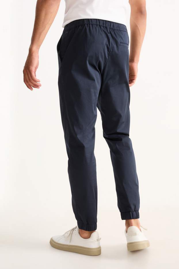 Hommes - Pantalon de jogging - tapered fit - bleu foncé