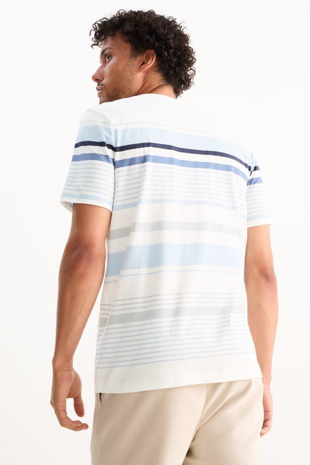 Uomo - T-shirt - a righe - bianco