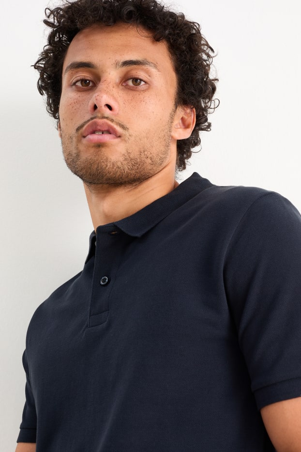 Heren - Set van 2 - poloshirt - donkerblauw
