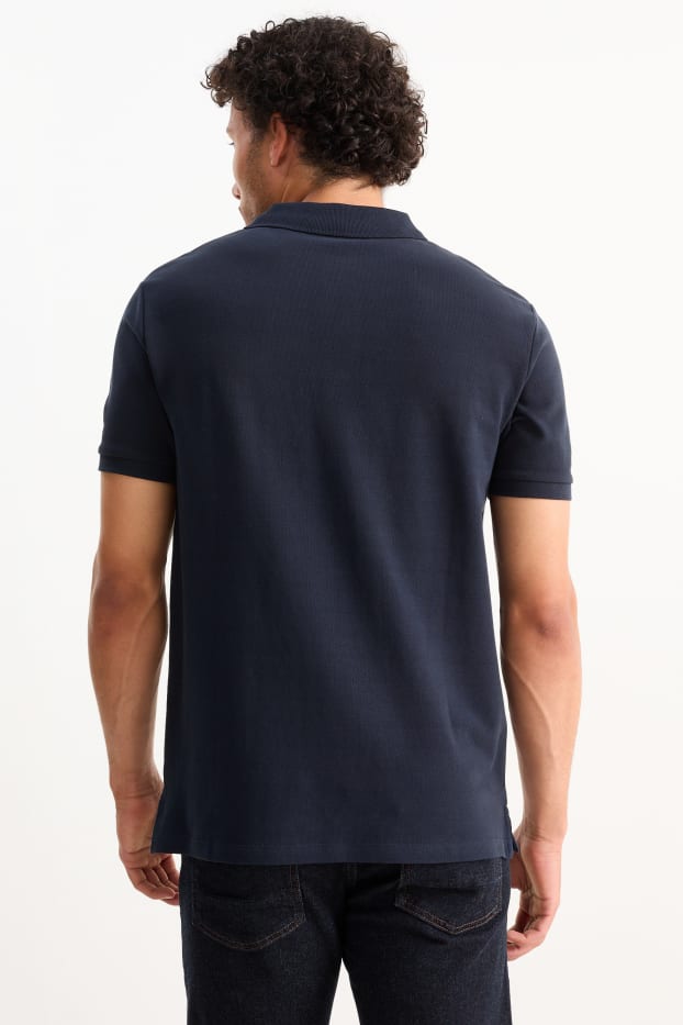 Heren - Set van 2 - poloshirt - donkerblauw