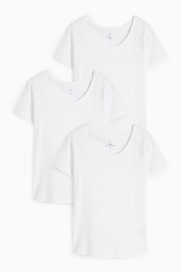 Dames - Set van 3 - T-shirt - wit