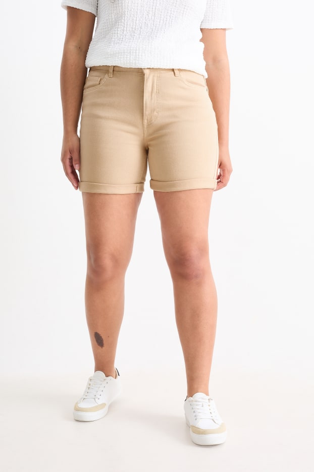 Femmes - Short - high waist - beige