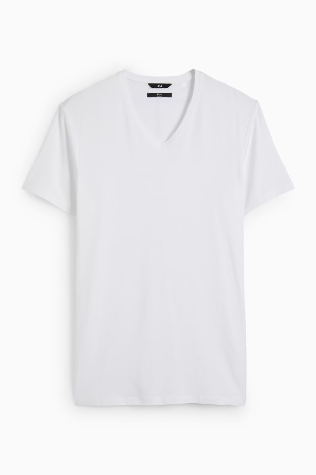 Men - T-shirt - slim fit - Flex - white