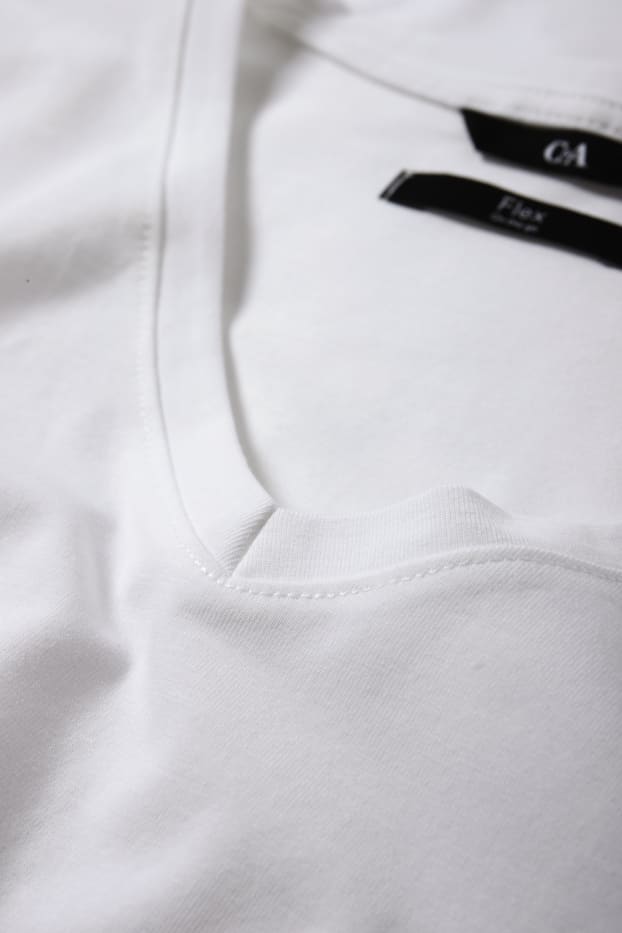 Men - T-shirt - slim fit - Flex - white