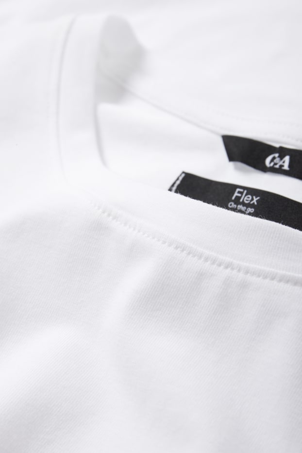 Men - T-shirt - slim fit - Flex - white
