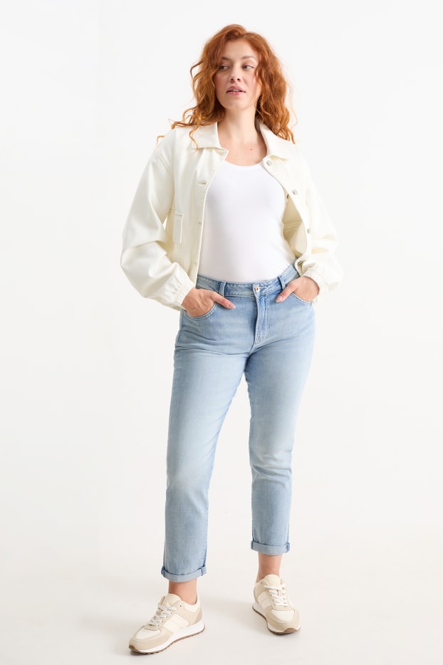 Femmes - Boyfriend jean - mid waist - LYCRA® - jean bleu clair