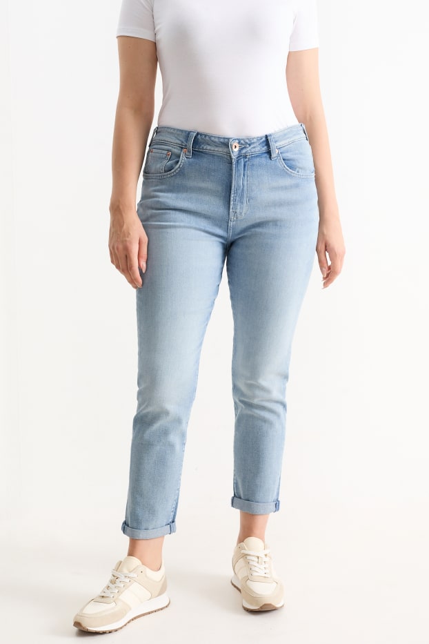 Femmes - Boyfriend jean - mid waist - LYCRA® - jean bleu clair